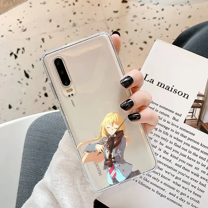 

Japan Anime Your Lie in April Phone Case Transparent Samsung A71 S9 10 20 HUAWEI p30 40 honor 10i 8x xiaomi note 8 Pro 10t 11