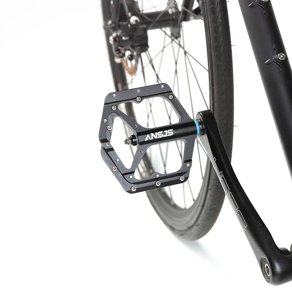 

ANSJS 3 Bearings Mountain Bike Pedals Platform Bicycle Flat Alloy Pedals 9/16" Pedals Non-Slip Alloy Flat Pedals