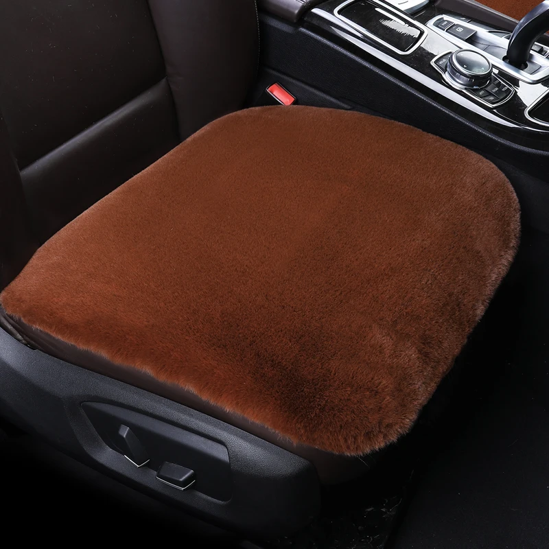 安い 冬暖かいユニバーサル毛皮クッションプロテクターフロントリア自動車カバーパッドオートインテリアアクセサリーマット椅子