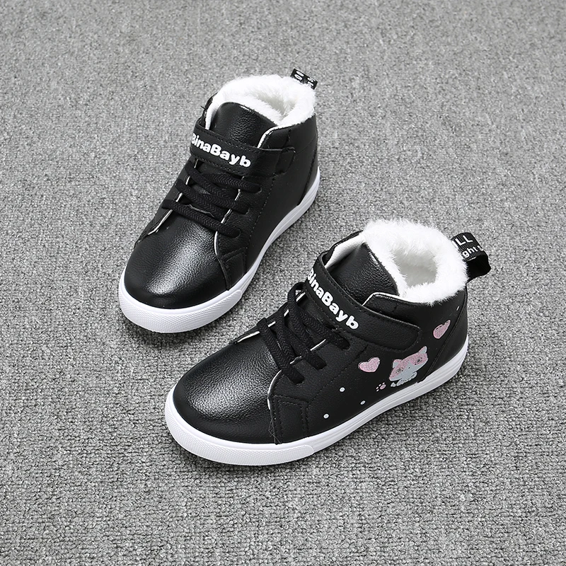 Хлопковая обувь для мальчиков бархатные Детские Мультяшные сапоги зимняя