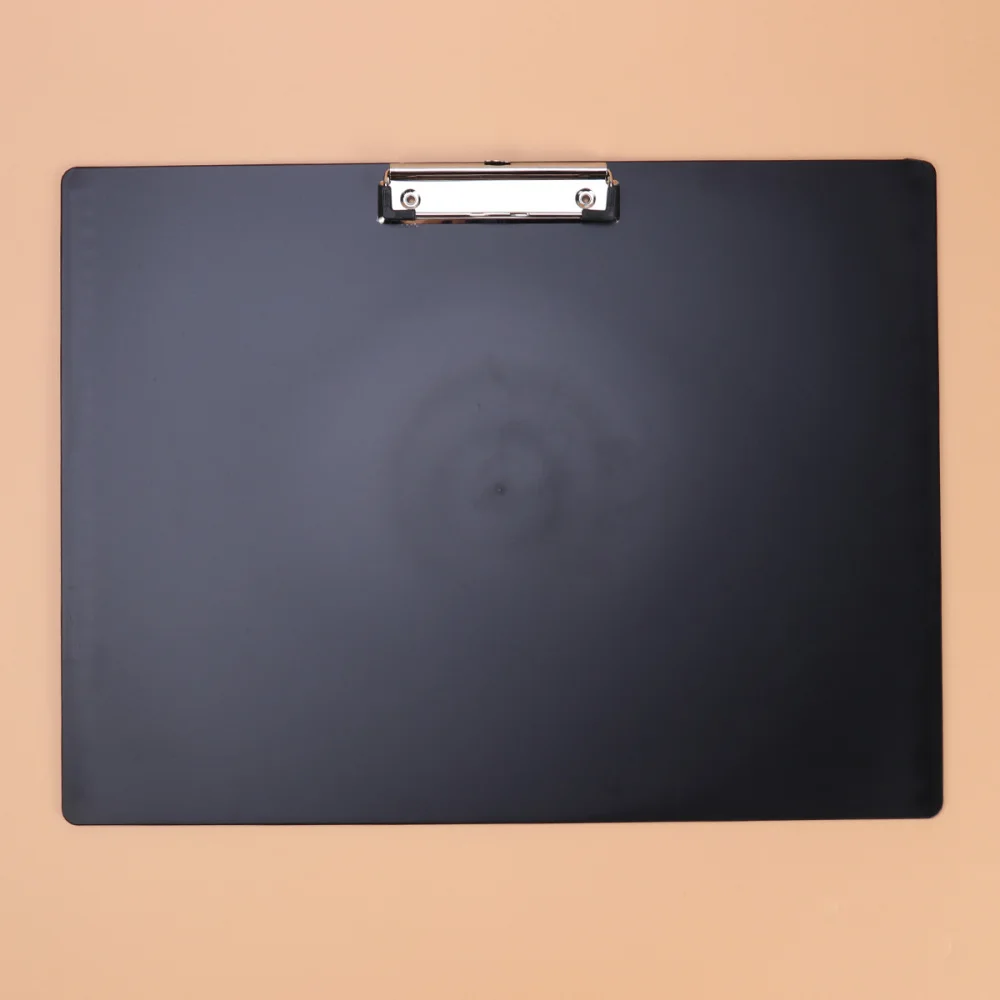 

A3 Horizontal Clipboard Drawing Paper Clip Pad Thick Writing Pad Office File Folder Clip (Black)