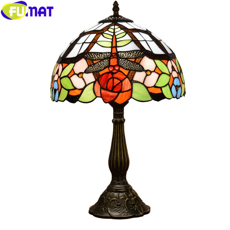 Фумат Тиффани настольные лампы стрекозы серии цветное Стекло оттенок литая Lotus