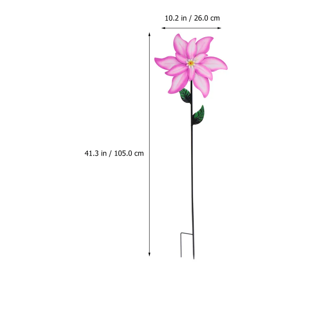 

1pc Outdoor Garden Decoration Stakes Iron Flower Shape Stake Yard Ornament