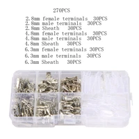 270pcs 2 84 86 3mm sheathed insulated male bus connector wire crimping terminal spade connector matching kit