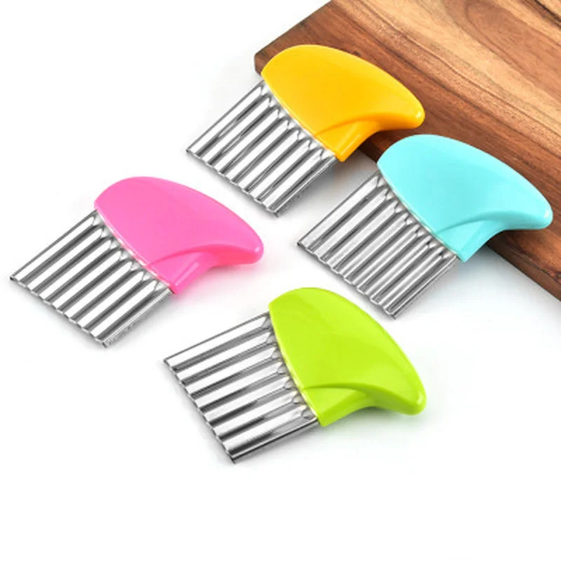 

Stainless Steel Wavy French Fries Cutter Portable Potato Slicer Cutter Vegetable Chopper Durable Kitchen Gadgets Easy To Use