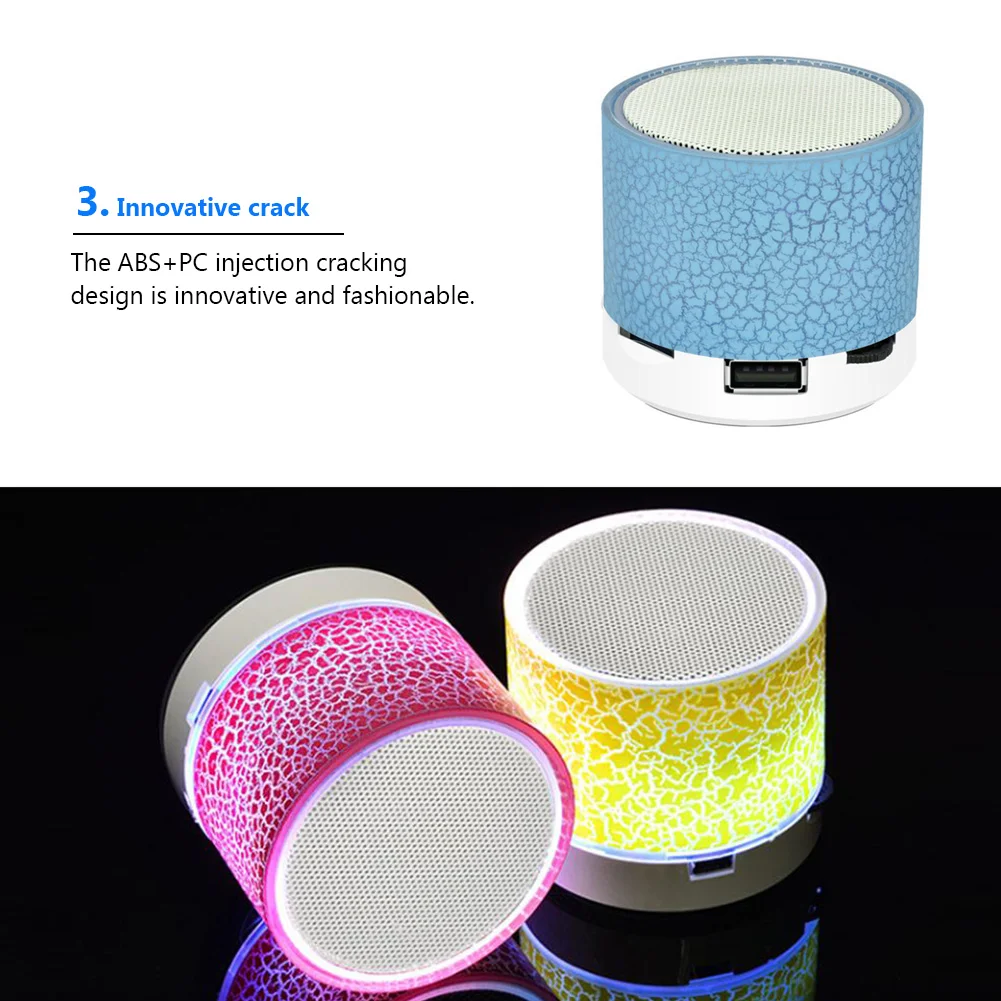 Портативный беспроводной мини-динамик со светодиодной подсветкой поддержка