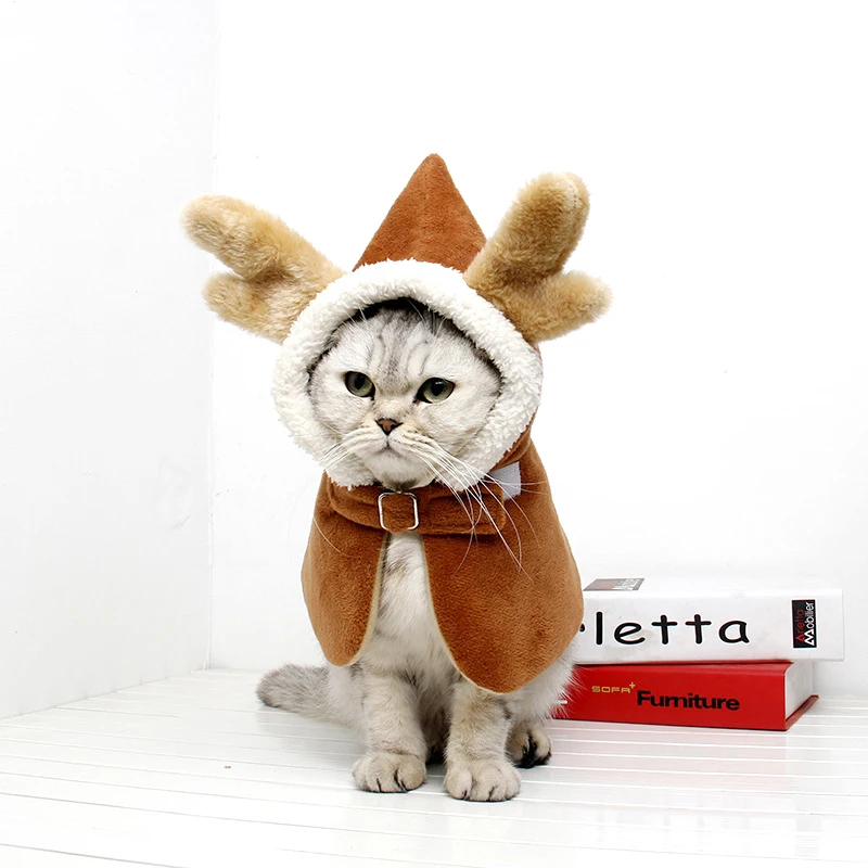 Зимняя собака рождественские костюмы на Хэллоуин для домашних животных накидка