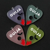 6 pcs 4739mm ouija board planchette charms flat back resin cabochons necklace pendant for diy decoration game board