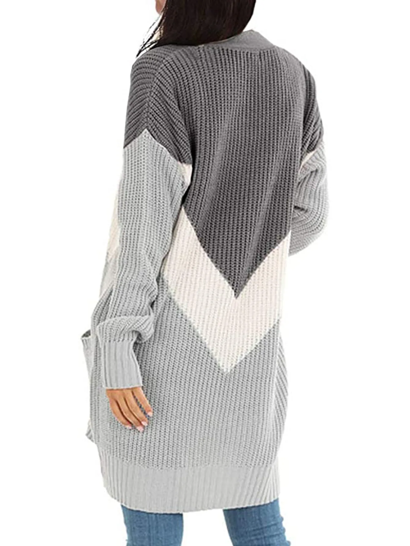 

Womens Open Front Long Sweater Cardigans Boho Long Sleeve Loose Knitted Sweater Coat Oversized Pockets Sweater Coat Pull Femme