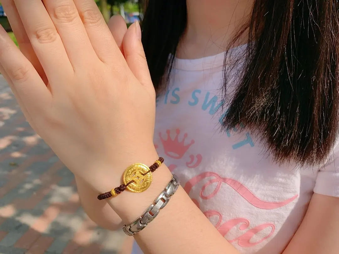 

HX 24K Pure Gold Bracelet Real 999 Solid Gold Bangle Upscale Beautiful Romantic Trendy Classic Jewelry Hot Sell New 2020