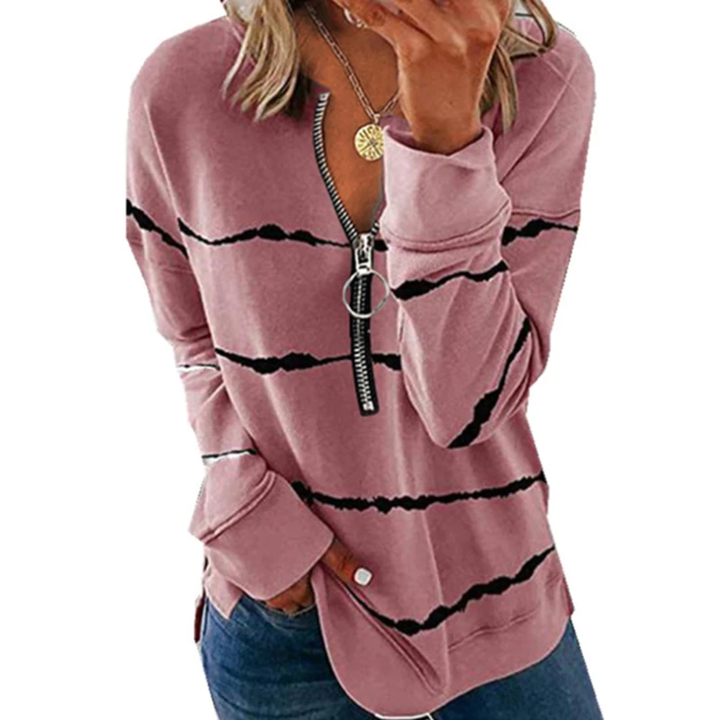 

Summer Autumn Women's Striped Printed T-shirt Casual Long Sleeve Soft And Lightweight Summer Top Shirt Oversized T Shirt
