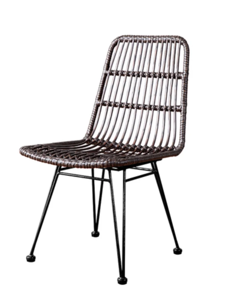 Обеденный стул из ротанга ручная работа кованое железо для отдыха на балконе