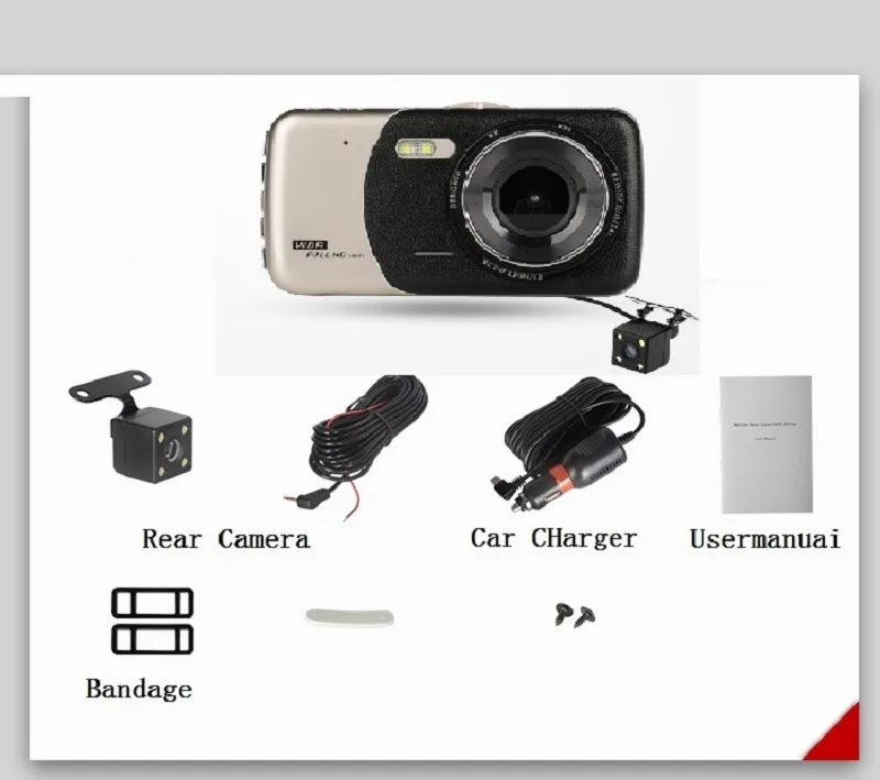 Автомобильный видеорегистратор с двумя объективами 4 дюйма 1080P 150