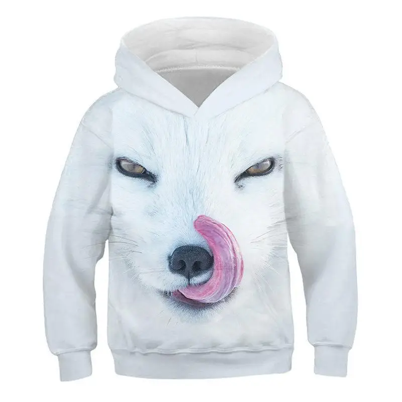 Новая детская толстовка с капюшоном и 3D-принтом животных куртка свитер