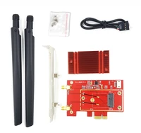 ngff wireless network card to pcie desktop adapter lan with ax200 antenna card dw1560 adapter rotatable