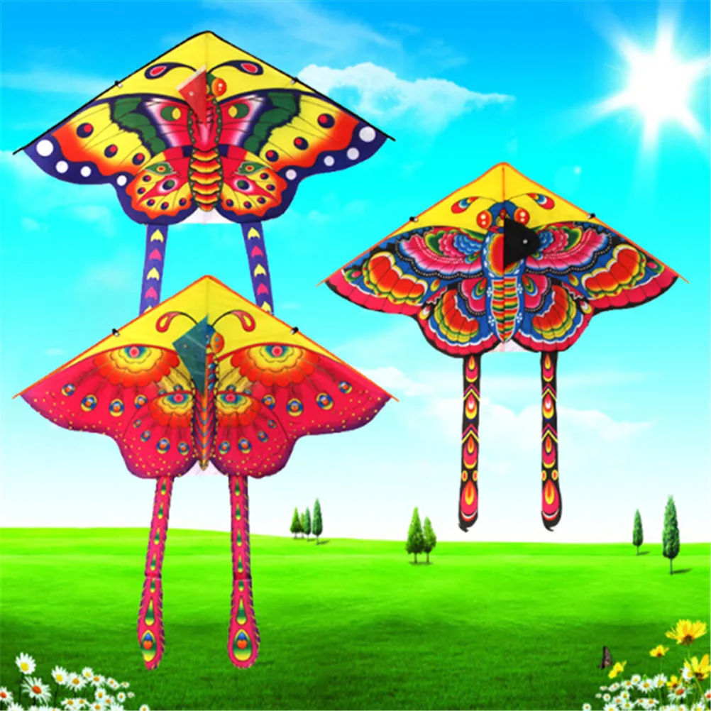 

1PC Nylon Rainbow Butterfly Kite Outdoor Foldable Children's Kite Stunt Kite Surf Without Line 90*55cm