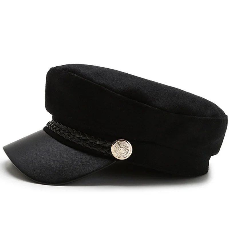 Осенний хлопковый комплект на выход Женская кепка в британском стиле Теплые