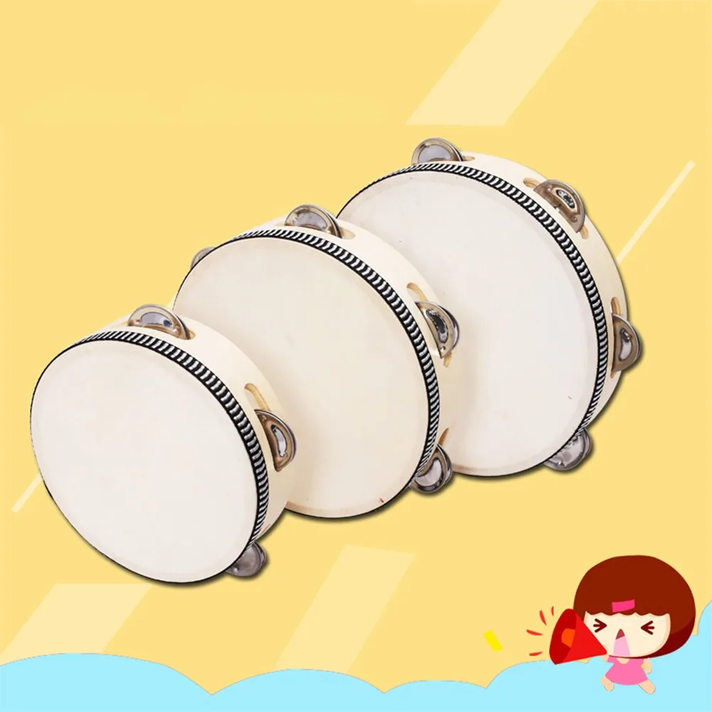 

4/6/8/10in Tambourine Musical Instruments Tambourine Drum Percussion Hand Drums Toys Children Educational Tambourine Dancing Acc