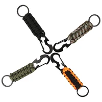 multi tool outdoor keychain ring camping equipment carabiner paracord cord rope self defense survival knot bottle opener tools