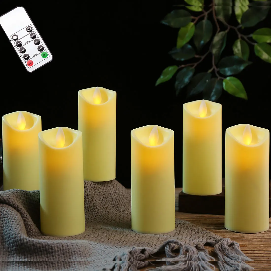 

Pack of 3/6 LED Battery Operated Flameless Candles Remote Control,Moving Wick Swing Flame Pillar Candles For Wedding Birthday