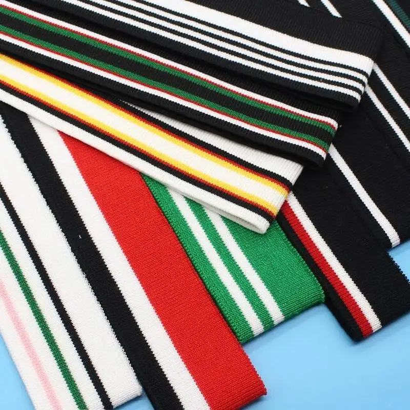 Ребристая трикотажная ткань для воротника эластичное полотно из полиэфира