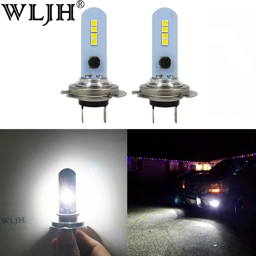 WLJH 2x супер белый H7 9006 PSX24W светодиодный автомобильный Стайлинг H8 противотуманная