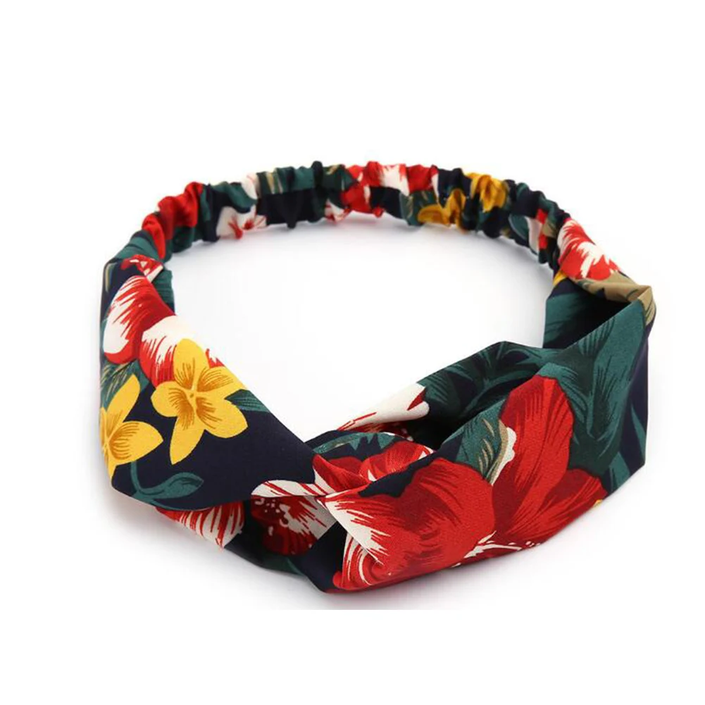2020 Модные женские повязки на голову с цветочным принтом и перехлёстом клетчатые