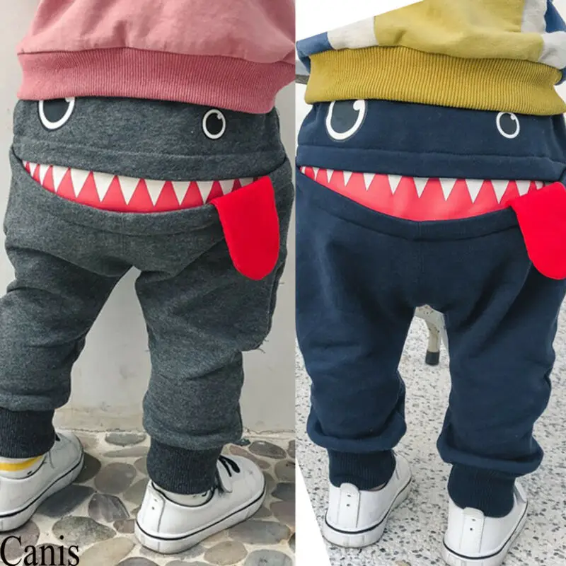 

Cute Casual Baby Boys Children Pants Big Mouth Monster Trousers Costumes Long Infant Toddler Boys Girls Cartoon Panty Clothes