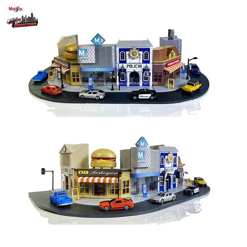

Maisto 1:64 Store models DOWNTOWN SET City model die-cast precision model car Model collection gift Boy Toys