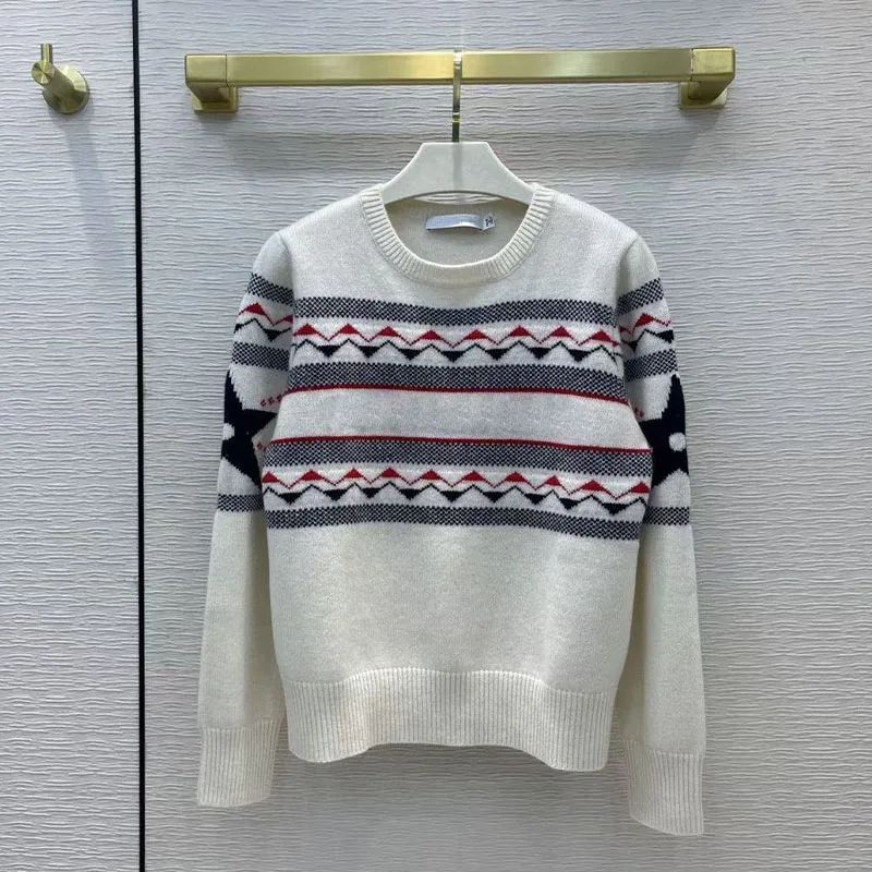 

2021 Autumn Winter Woman's Sweater Letter Pullover Knitting Blouses Casual Hign-End Wool Young Sweater