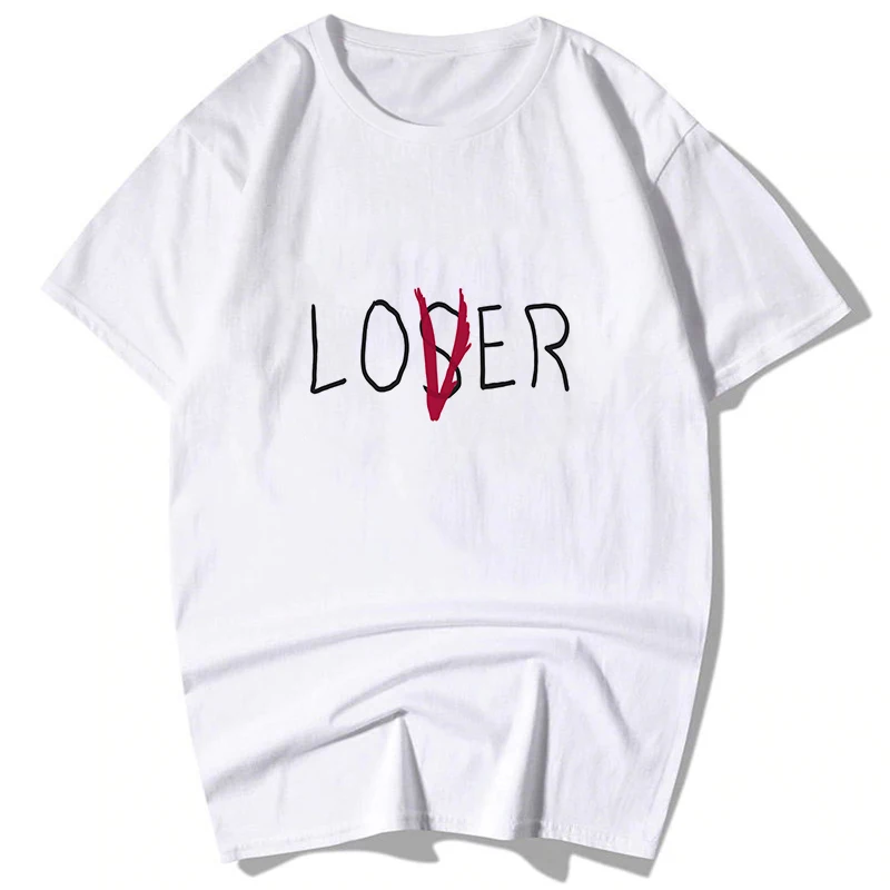 

Summer Fashion Women T Shirt Casual Short Sleeve Loser Lover Inspired TShirt Tops Losers Club BF basic Paired T-shirts Oversize
