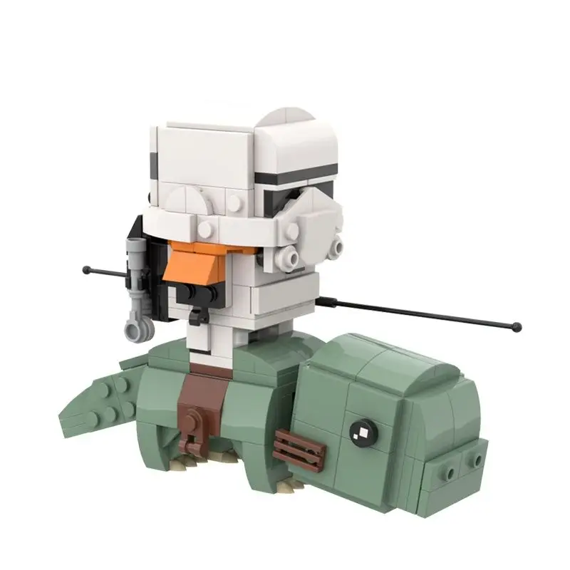 

MOC Sandtrooper on Dewback Brickheadz Creative Cartoon Character DIY Model Building Block Bricks Toy For Children's Boys Gift