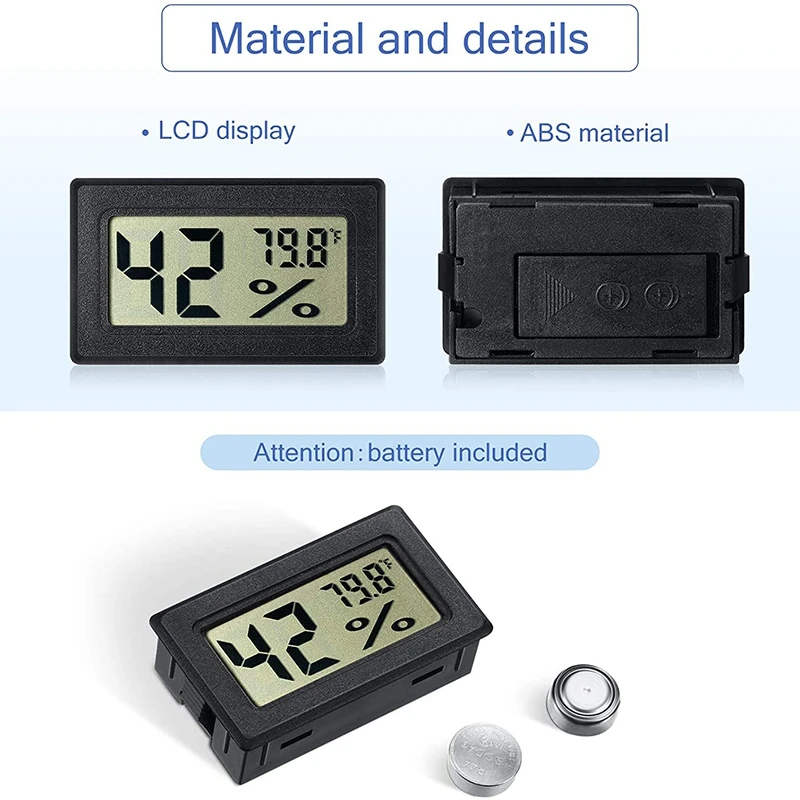 

Mini Hygrometer Thermometer Digital Display Hygrometer Fahrenheit, Suitable for Greenhouse Garden Basement (12)