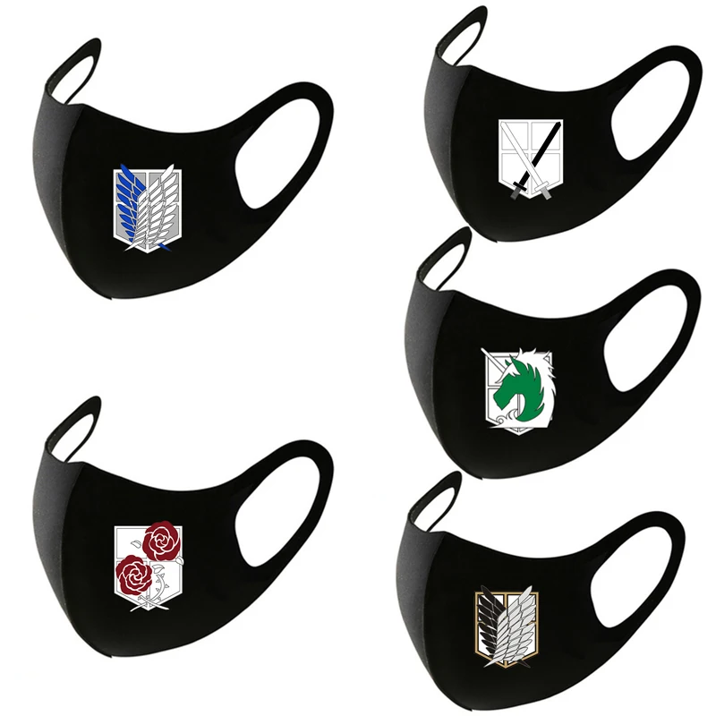 Модные маски для косплея из аниме атака на Титанов аксессуары дышащая хлопковая