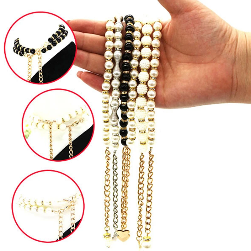 

Women Shoelaces For High Heels Pearl Heels Band Shoe Belt Ankle Holding Loose Anti-skid Bundle Tie Straps Band Shoes Decoration