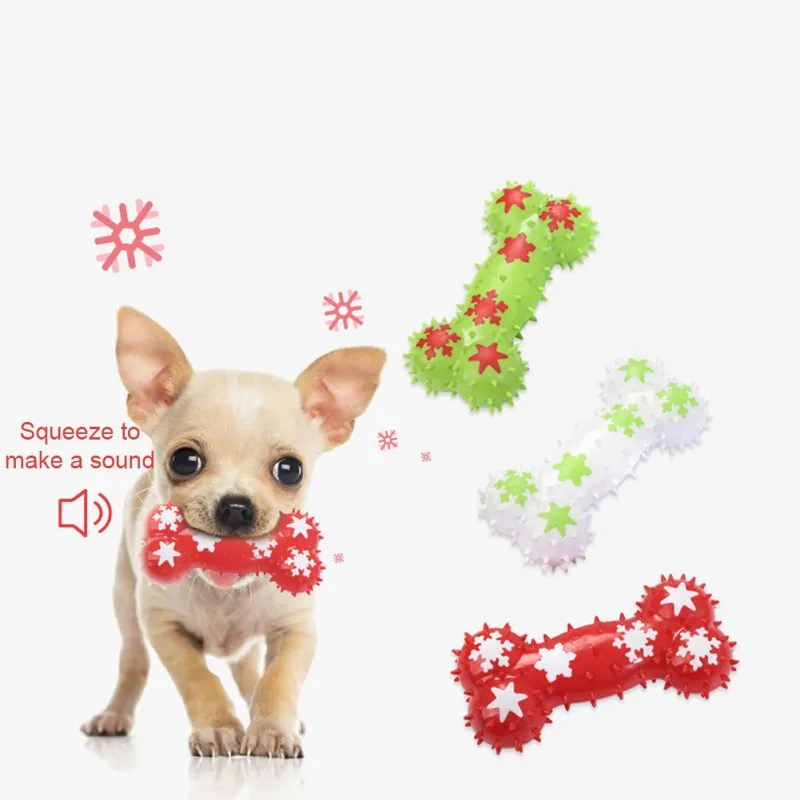 

Pet Dog TPR Bite-resistant Molar Bite Biting Bone Toy For Dogs Cats Accessories
