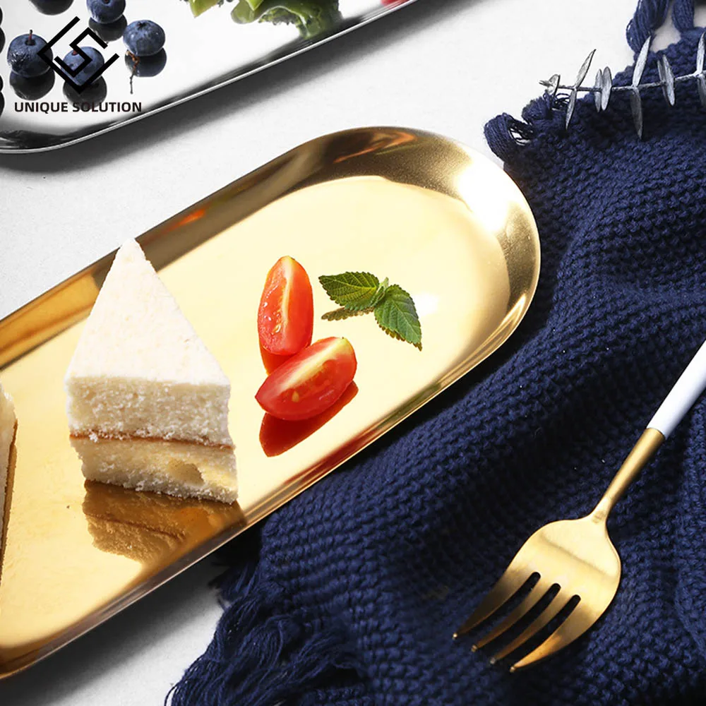 Новый красочный металлический лоток для хранения Золотая овальная точечная