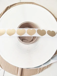 Большой рулон 12700 шт. 30x35 мм Золотые сердца царапины наклейки для DIY ручной работы Счастливые карты или свадьбы игры