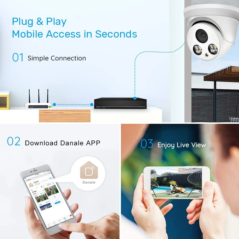 Hikvision совместимые наборы 4PCS 8MP POE IP Camera 4K ColorVu &amp 8CH NVR DS-7608NI-Q1/8P наружное