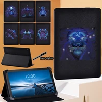 zodiac series tablet case for lenovo tab e10 10 1 inchtab m10 10 1tab m10 fhd plus 10 3 pu leather foldable protective case