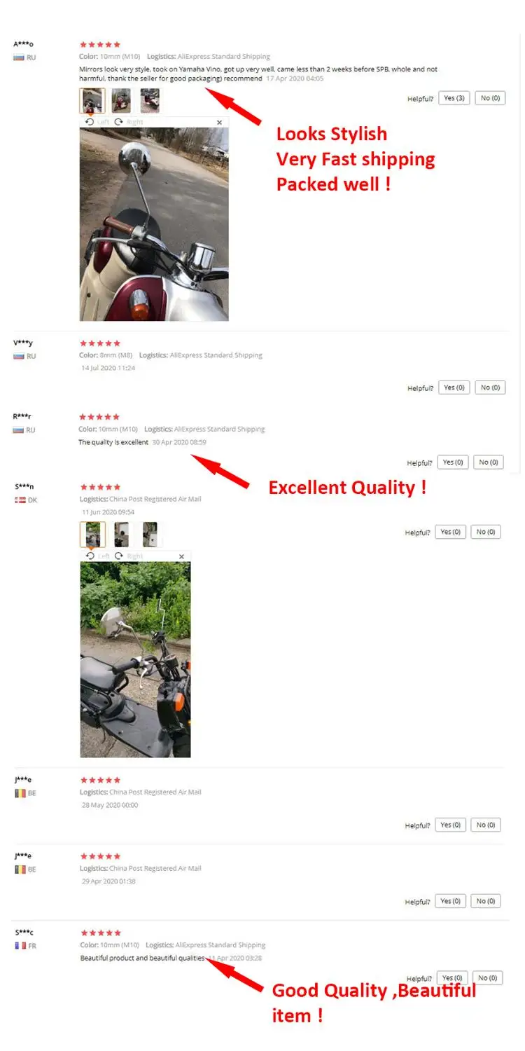 Универсальные мотоциклетные зеркала заднего вида 8 10 мм хромированное круглое