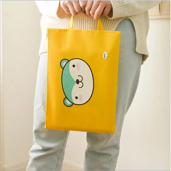 Корейская картонная сумка на молнии Холщовый держатель для документов макияжа