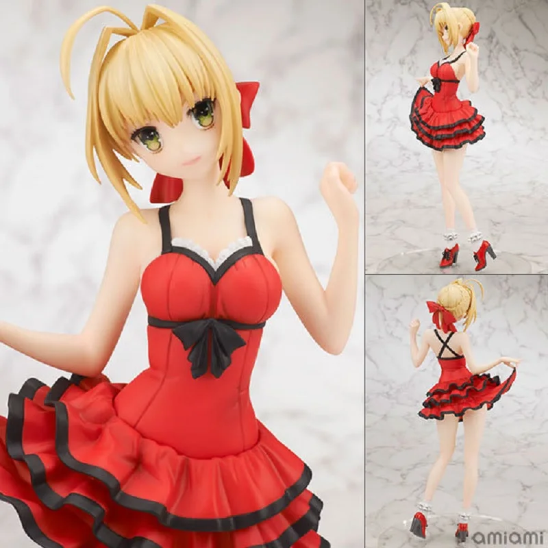 25 см аниме Fate EXTRA Sexy girl Figure Saber Нерон Клавдий красное платье ПВХ фигурка
