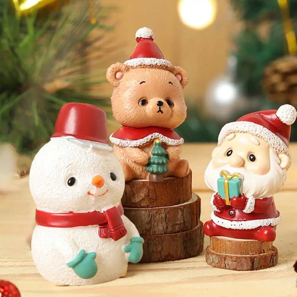 

Realistic Animal Ornament Eye-catching Portable Anti-scratch Resin Mini Little Christmas Tree Figurine Miniatures for Home