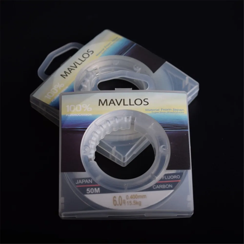 Mavllos 100% фторуглеродная рыболовная леска 50 м 100 углеродная для рыбалки лидер