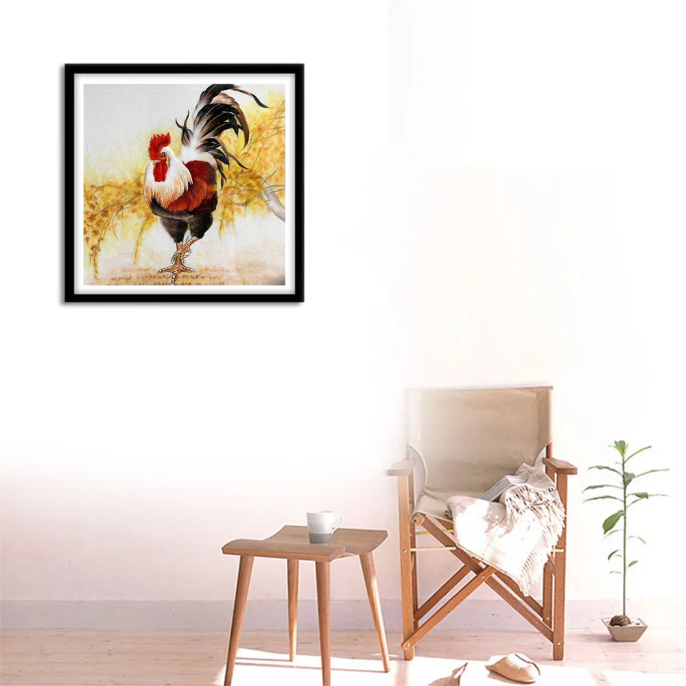 Полный АЛМАЗ КАРТИНА 30x30 см набор петух горный хрусталь Украшение дома стены DIY