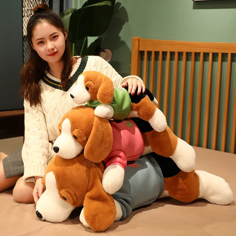 

80cm Cute Beagle Dog Plush Toys Simulation Giant Puppy Stuffed Toys Lovely Animal Dolls for Kids Gift