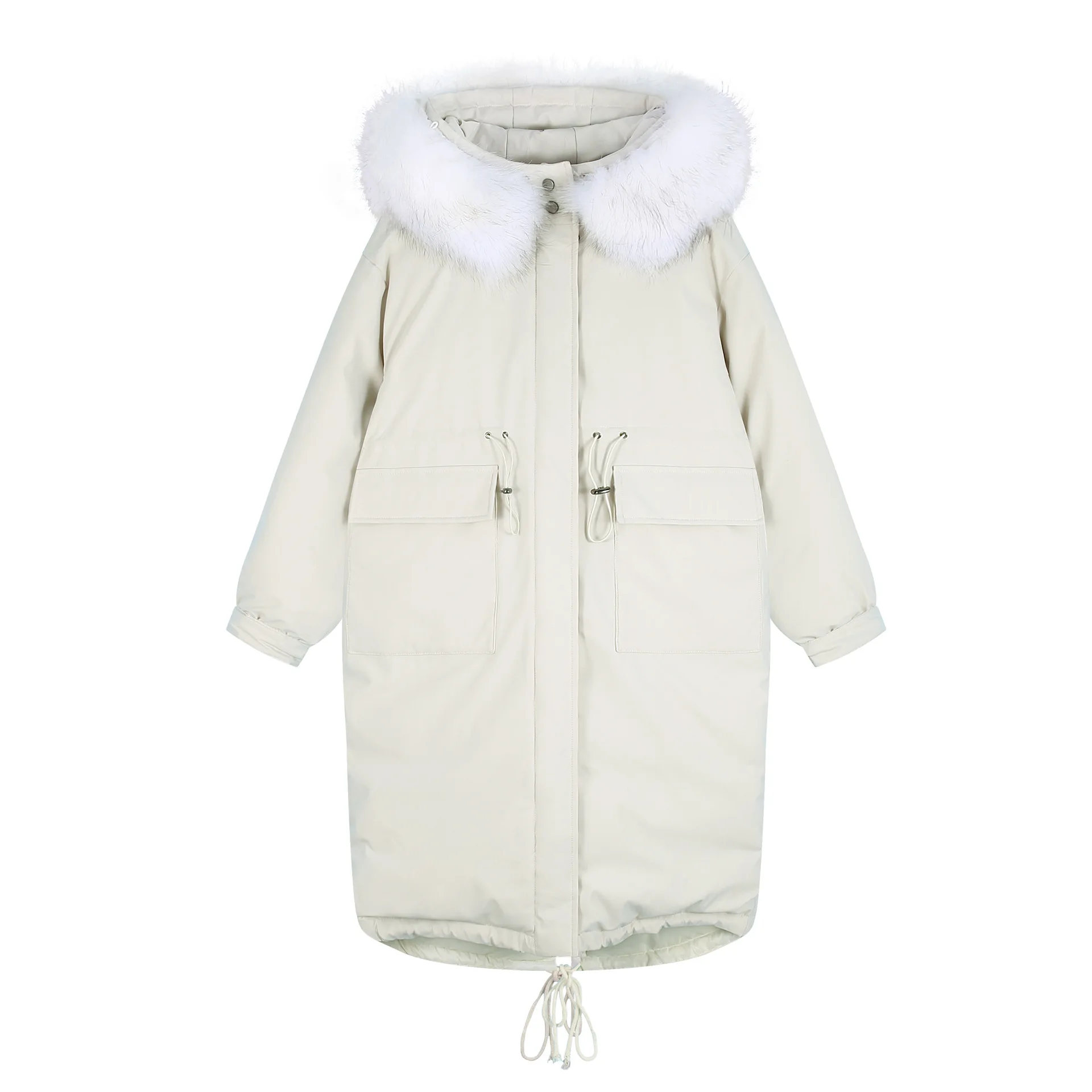 Зимняя свободная одежда средней длины в Корейском стиле для студентов с