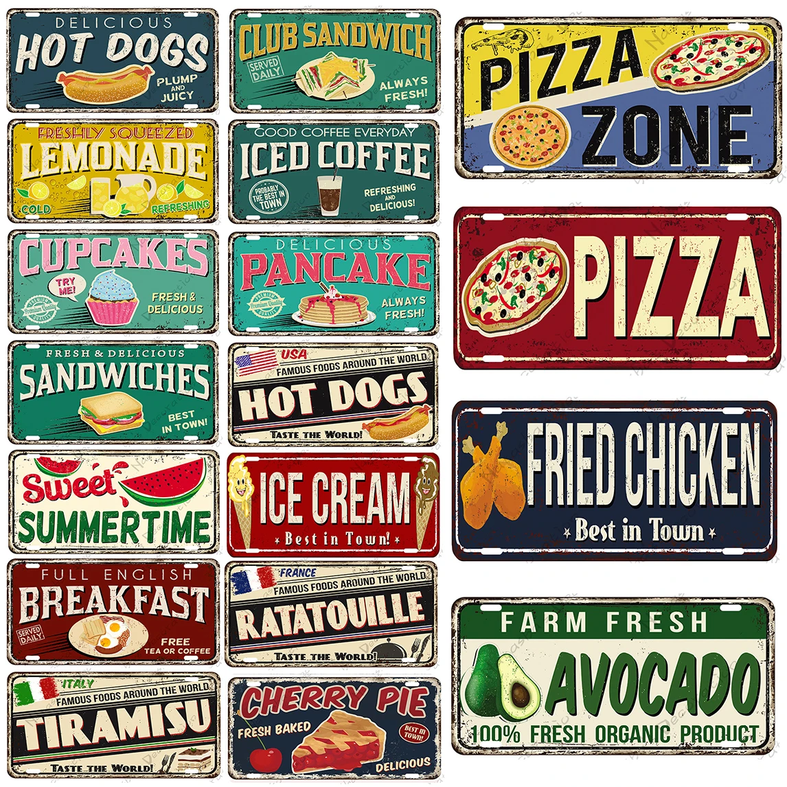 Металлический жестяной знак для ресторана винтажный постер кухни хот-дог