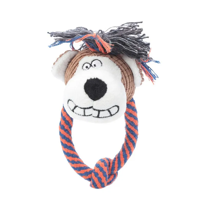 

Dog Accessories Plush Animal Shape Puppy Rope Knot Chew Squeak Pet Toys for Small Dogs Teeth Cleaning Pet Products Dropship